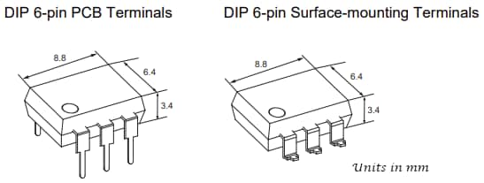 Technische Zeichnung - Omron G3VH SiC-MOSFET-Relais